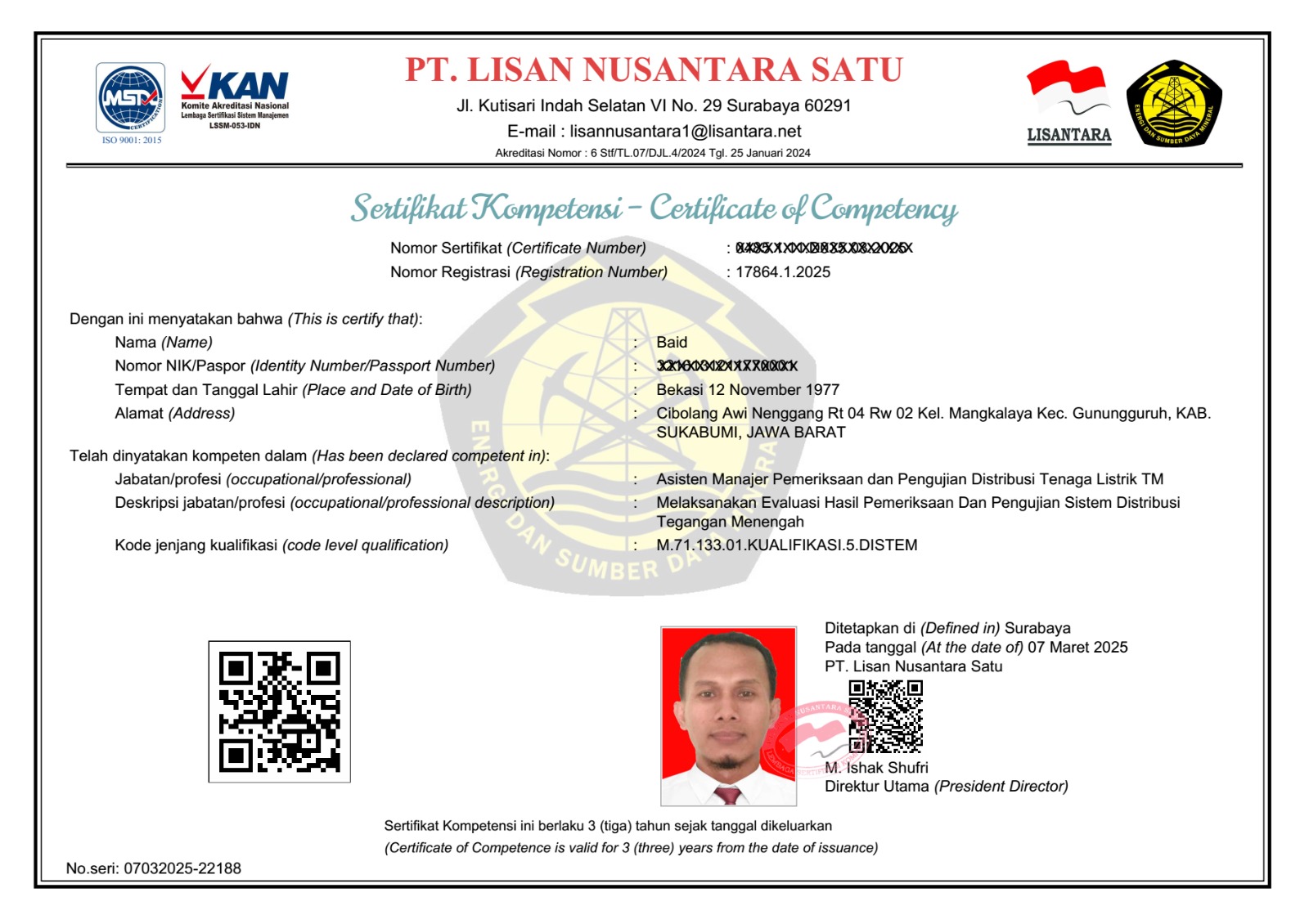 Penanggung Jawab Teknik - Instalasi Distribusi Tegangan Menengah hal. 1
